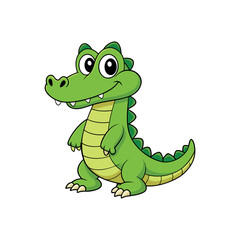 Fototapeta premium Vector cartoon Alligator Crocodile Clipart illustration On a White Background