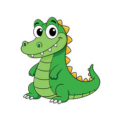 Vector cartoon Alligator Crocodile Clipart illustration On a White Background
