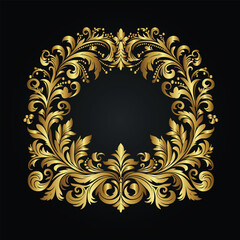 Ornament vector art illustration. floral vine, border, Corner, golden vector design.