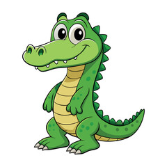 Naklejka premium Vector cartoon Alligator Crocodile Clipart illustration On a White Background