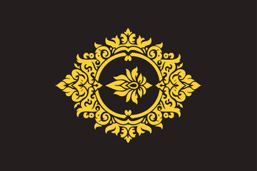 Ornament vector art illustration. floral vine, border, Corner, golden vector design.