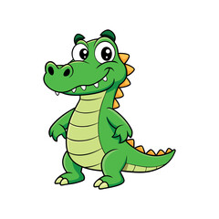 Fototapeta premium Vector cartoon Alligator Crocodile Clipart illustration On a White Background
