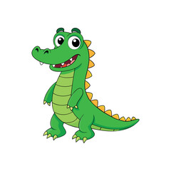 Vector cartoon Alligator Crocodile Clipart illustration On a White Background