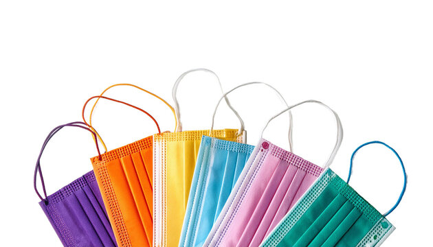 various colored masks on transparant background - Powered by Adobe
