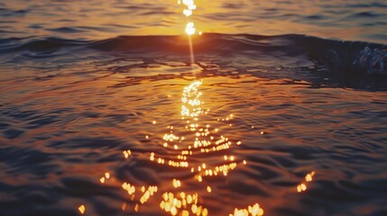 Indistinct image of sunset by the shore