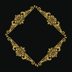 Ornament vector art illustration. floral vine, border, golden vector design. 