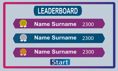 creative  game leaderboard with abstract background vector
