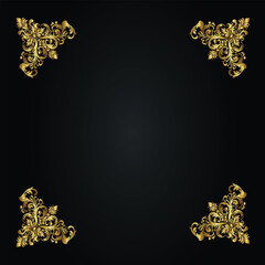 Fototapeta premium Ornament vector art illustration. floral vine, border, golden vector design. 