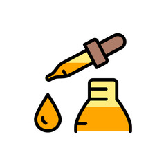 Dropper, bottle with pipette simple color icon. Beauty essence, serum or essential oil. Vector illustration for beauty shop.