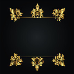 Ornament vector art illustration. floral vine, border, golden vector design. 