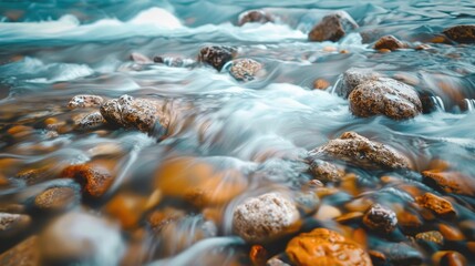 Body of water with flowing water and small rocks