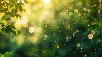 Obraz premium Blurry bokeh on green nature backdrop
