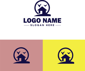 Real estate development icon Property development Real estate project Housing development flat logo sign symbol editable vector