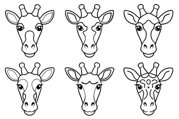 Giraffe head line art illustration
