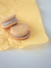 Top view composition of homemade biscuits.