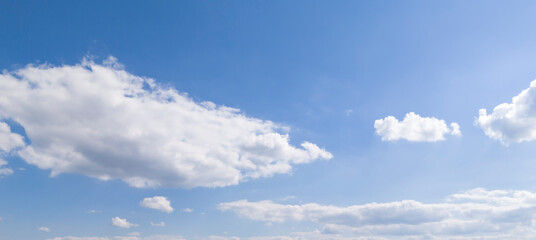 blue sky with white cloud background. Clear blue sky and white clouds