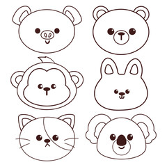 cute hand drawing cartoon animal coloring page. cute coloring page for kids