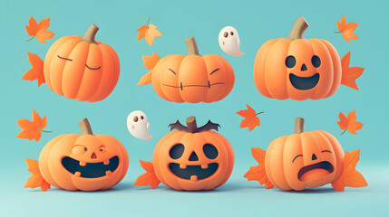 Halloween Pumpkin Emoticons