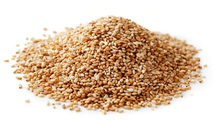 Close-up of Organic White Sesame seeds (Sesamum indicum) or white Til with shell in white ceramic bowl with the gradient background of White Sesame seeds. Close-up of Organic White Sesame seed
