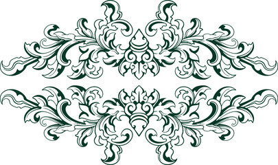 Baroque engraved. Victorian floral ornamental borders, vintage decorative frame elements. Vector illustration royal set for wedding invitation and greeting cards, ornaments romantic invitations