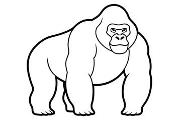 Gorilla line art illustration Design Concepts