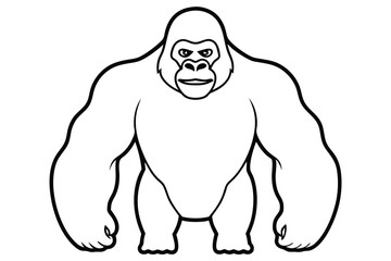Gorilla line art illustration Design Concepts