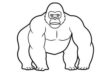 Gorilla line art illustration Design Concepts