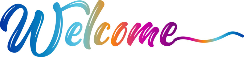 3d text gradient, Paper welcome confetti sign