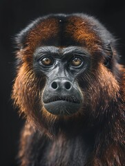 Close-up of a Howler Monkey's Face