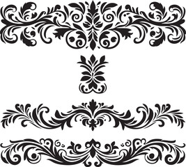 Ornament silhouette vector art illustration. floral vine, border, Black Elements Vector design.