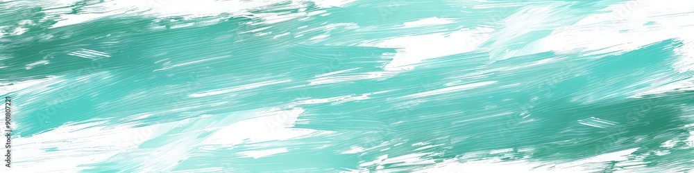 Wall mural a painterly pattern with thick, textured strokes of aqua and white, blending smoothly to create a se