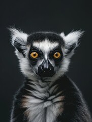 Naklejka premium Close-Up Portrait of a Ring-Tailed Lemur