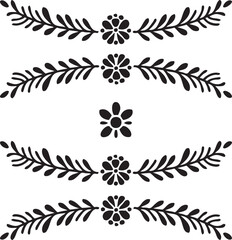 Ornament silhouette vector art illustration. floral vine, border, Corner Black Elements Vector design.