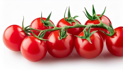 red tomatoes on a white background