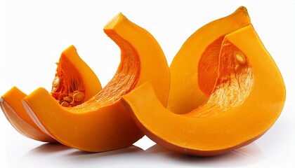 sliced pumpkin on white