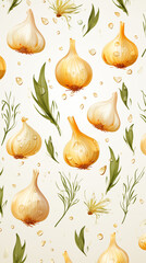 Garlic Onion, Abstract Image, Texture, Pattern Background, Wallpaper, Smartphone Cover and Screen, Cell Phone, Computer, Laptop, 9:16 and 16:9 Format