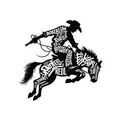 rodeo sport female player with graffiti tags, street art pattern illustration, emblem shield badge