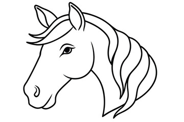 Horse head line art illustration Design