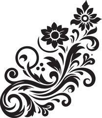 Ornament silhouette vector art illustration. floral vine, border, Corner Black Elements Vector design.