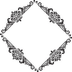 Ornament silhouette vector art illustration. floral vine, border, Corner Black Elements Vector design.