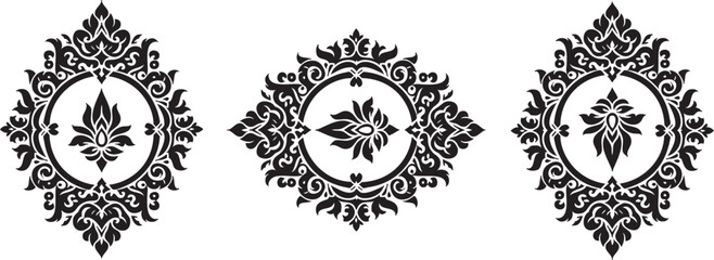 Ornament silhouette vector art illustration. floral vine, border, Corner Black Elements Vector design.
