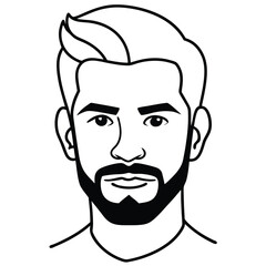 Silhouette of hipster man head