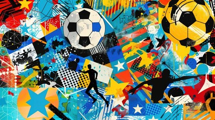 Abstract seamless pattern background soccer pattern Football,Soccer or football player hitting ball.illustration