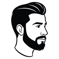 Silhouette of hipster man head