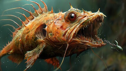 Fototapeta premium Closeup of a marine anglerfish s lure,