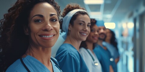 Obraz premium A group of women standing side by side, united in their bond