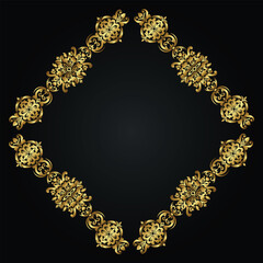 Ornament vector art illustration. floral vine, border, Corner, golden vector design.
