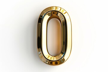 the number 0 in gold on a white background