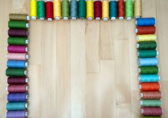 Multicolor threads with space for text