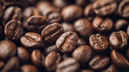 Fototapeta premium Close-up of roasted coffee beans